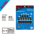 Fixtec Double Injected Soft Handle Chrome Vanadium Magnetic Screwdriver Set with Soft Grip