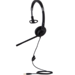 Alcatel AH21 Headset, Corded, for PC or Deskphone with 3.5mm Jack port-With Leather cover