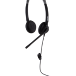 Alcatel AH22 Headset, Corded, for PC or Deskphone with 3.5mm Jack port-With Leather cover