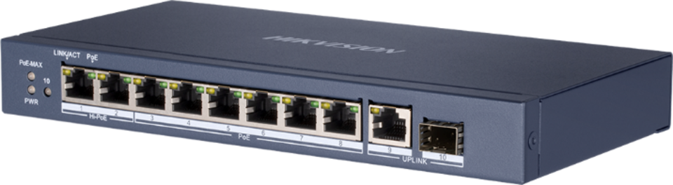 Hikvision 8 Port Gigabit Unmanaged POE Switch with SFP uplink (Pro Series)