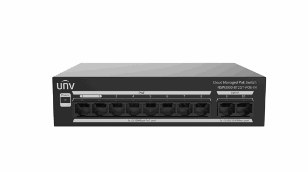 UNV Cloud Managed PoE Switch 8 ports, 1 Gbps port +1 Gbps Combo ports (SFP)
