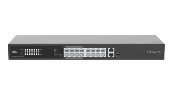 UNV unmanaged PoE Switch 16 ports 100Mbps, 1 Gbps port +1 Gbps Combo ports (SFP)