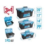 FIXTEC 3 PLASTIC TOOL BOXES SET